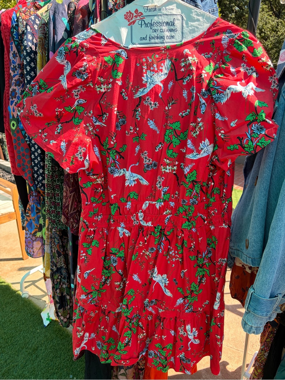 Anthropologie Somerset Red Floral Mini Dress - Picture 3 of 3